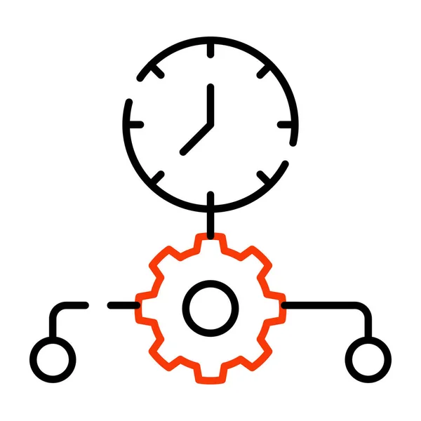 Векторное Проектирование Управления Временем Часы Внутри Шестерни — стоковый вектор