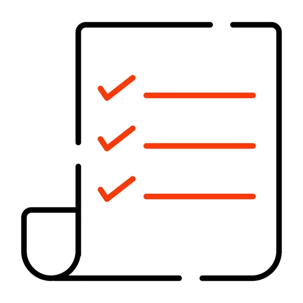 Icône Conception Modifiable Liste Vérification — Image vectorielle