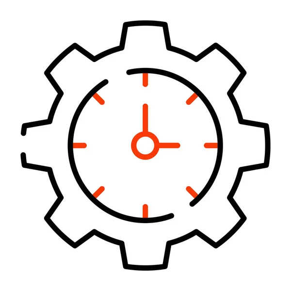 Zaman Yönetiminin Vektör Tasarımı Vites Içindeki Saat — Stok Vektör