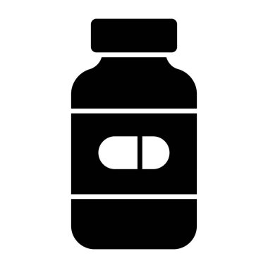 İlaç kavanozunun kabartma tasarım simgesi 