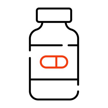 İlaç kavanozunun kabartma tasarım simgesi 