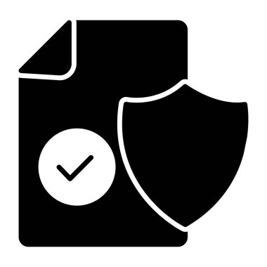 Kalkanlı katlanmış kağıt, güvenli dosya simgesi kavramı