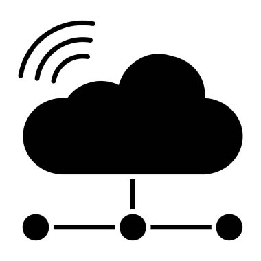 Akıllı bulutun katı tasarım simgesi