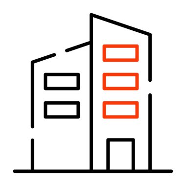 Şehir binasının düzenlenebilir tasarım simgesi