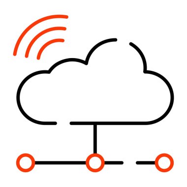 Akıllı bulutun katı tasarım simgesi