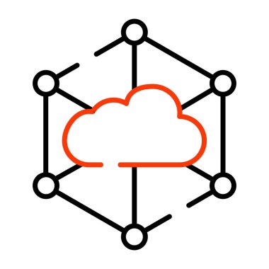 Bulut altyapısının modern tasarım simgesi.