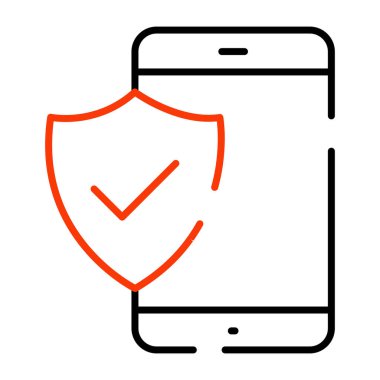 Güvenli cep telefonunun modern tasarım simgesi