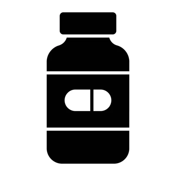 Glyph Design Ikone Von Pillen Glas — Stockvektor
