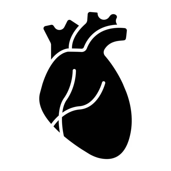 Icono Diseño Sólido Del Corazón — Vector de stock