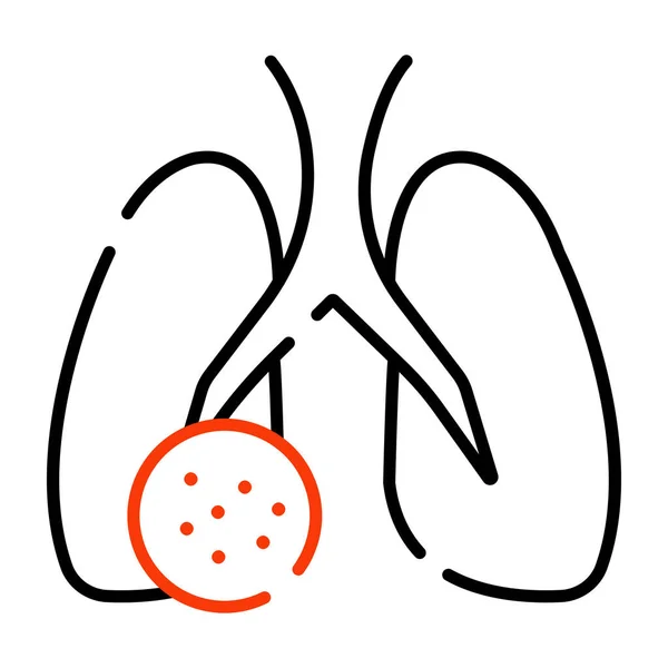 Icona Dell Organo Respiratorio Umano Disegno Del Glifo Dei Polmoni — Vettoriale Stock