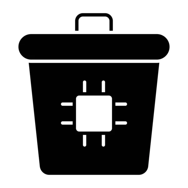 Solid Design Icon Smart Bin — Vetor de Stock