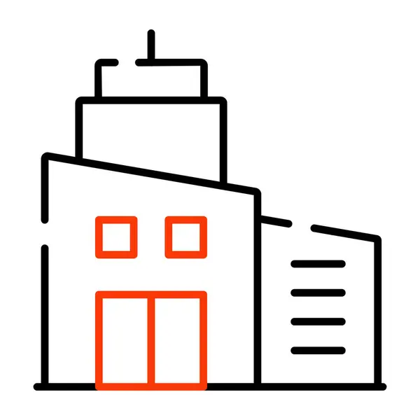 商业楼宇的可编辑设计图标 — 图库矢量图片