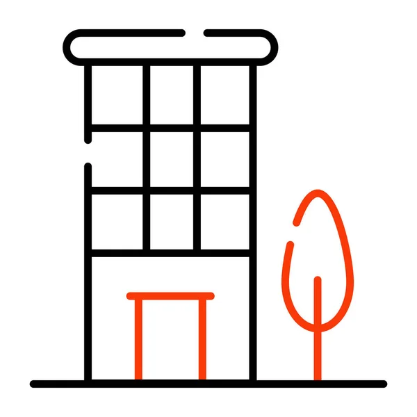 城市建筑的可编辑设计图标 — 图库矢量图片