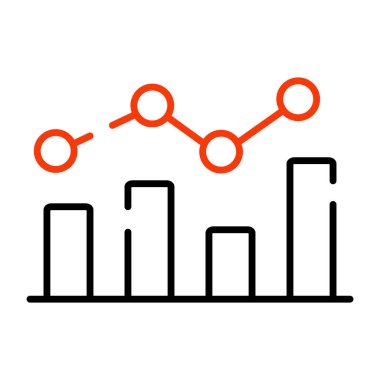 Çokçizgi grafiğinin kavramsal düz tasarım simgesi