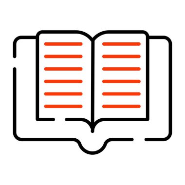 Açık kitabın düz tasarım simgesi