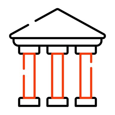 Premium tasarımlı kütüphane binası simgesi