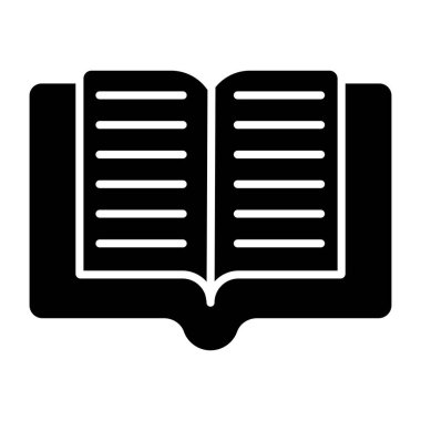 Açık kitabın düz tasarım simgesi