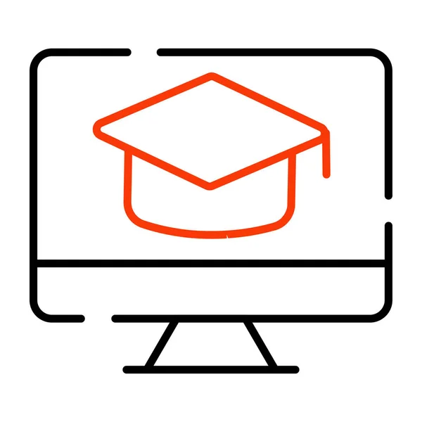 Upravitelná Ikona Designu Online Vzdělávání — Stockový vektor