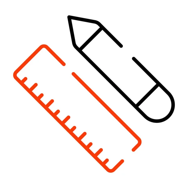 Bleistift Mit Skala Vektor Design Von Schreibwaren — Stockvektor