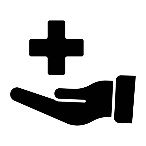 Плюс Знак Руці Демонструє Медичну Допомогу — стоковий вектор