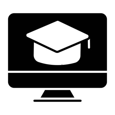 Çevrimiçi eğitimin düzenlenebilir tasarım simgesi