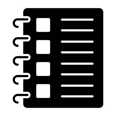Spiral not defteri simgesi, jotter 'ın vektör tasarımı