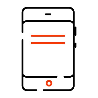 Modern teknoloji dokunmatik cihazının bir simge tasarımı, cep telefonu