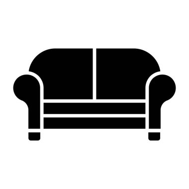 Modern tasarımda çift koltuklu koltuk ikonu