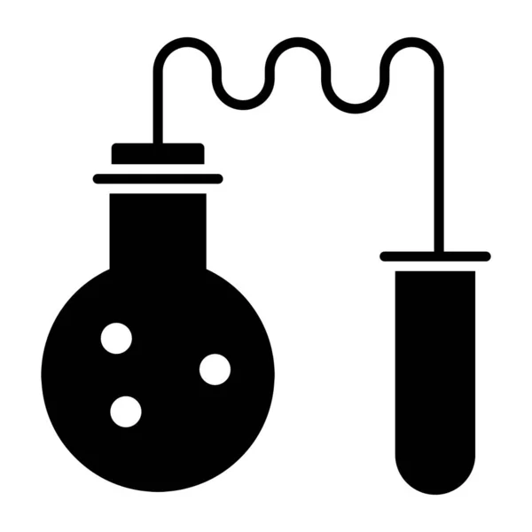 Test Tube Connected Flask Icon Lab Experiment — стоковый вектор