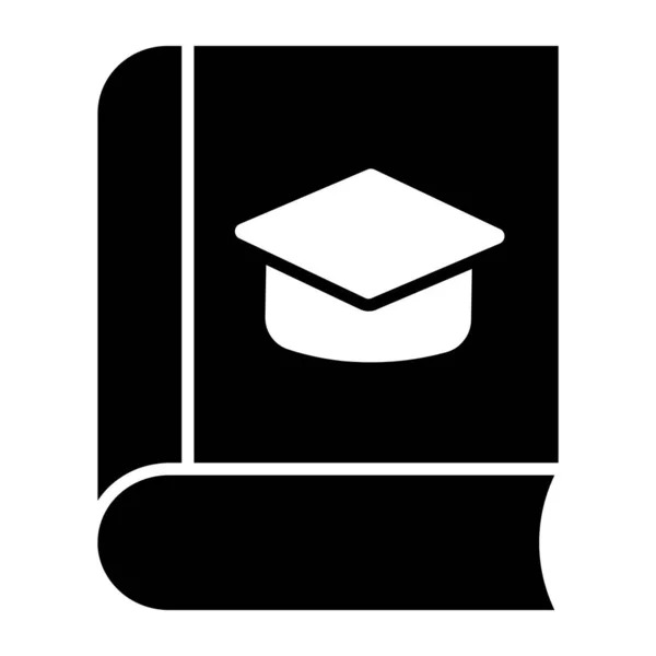 Mortarboard Booklet Icon Graduation Education — Vetor de Stock