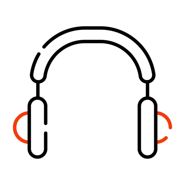 Icône Dispositif Écoute Conception Solide Des Écouteurs — Image vectorielle