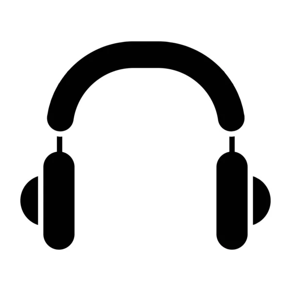 Listening Device Icon Solid Design Headphones — Stock Vector