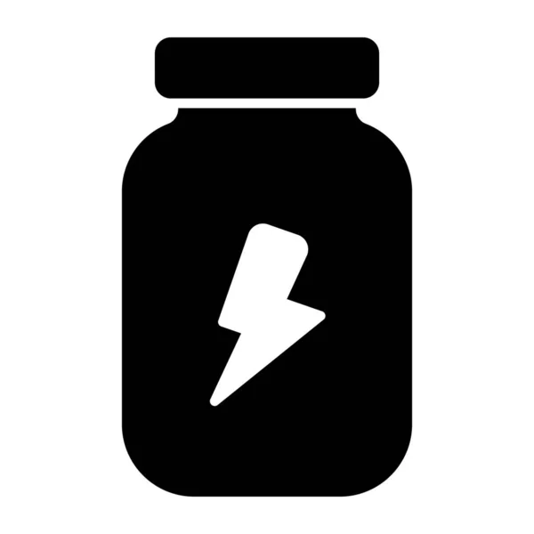Energy Supplement Bottle Icon Solid Design — Stockvektor