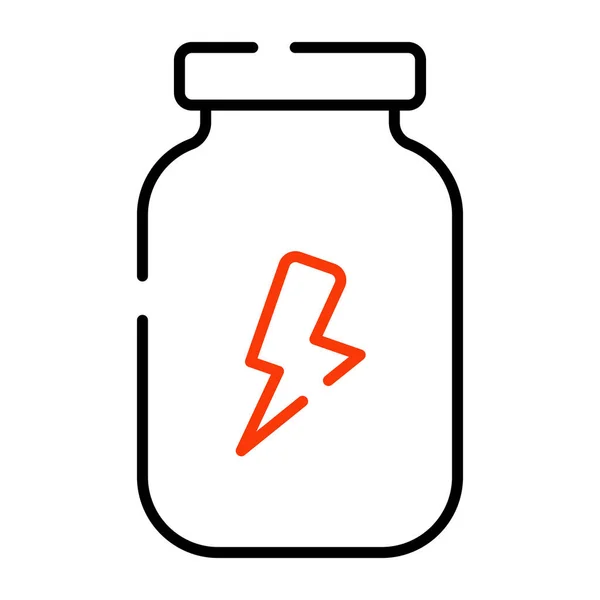 Icono Botella Suplemento Energía Diseño Sólido — Vector de stock