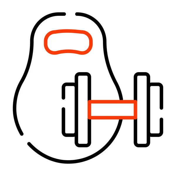 Kettlebell Avec Haltères Concept Équipement Gomme — Image vectorielle