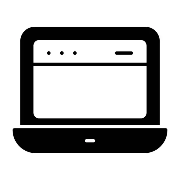 Суцільна Іконка Дизайну Ноутбука — стоковий вектор