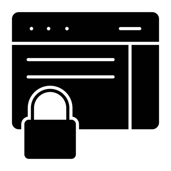 Padlock Web Page Icon Locked Website — Vetor de Stock