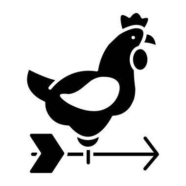 Modern tasarım ikonu horoz rüzgar gülü