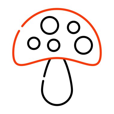 Şemsiye biçimli sebze, mantar ikonu konsepti