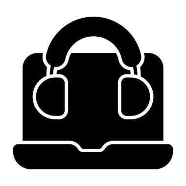 Bilgisayarlı kulaklıklar, müşteri hizmetlerinin vektör tasarımı