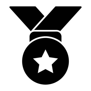 Katı tasarıma sahip yıldız madalyası simgesi