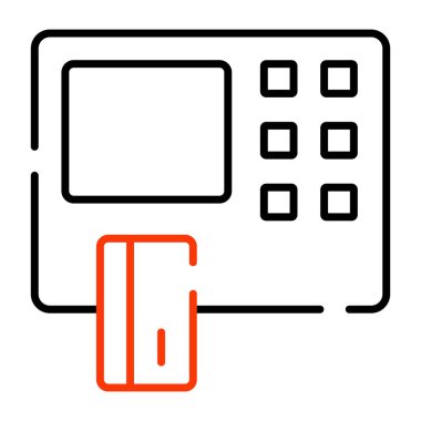 Dolu dizaynda ATM çekme simgesi