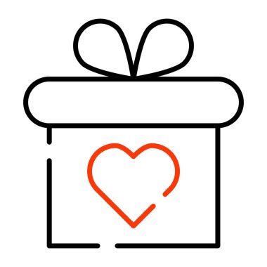 Paketlenmiş kutu simgesi, hediye kutusunun katı tasarımı 