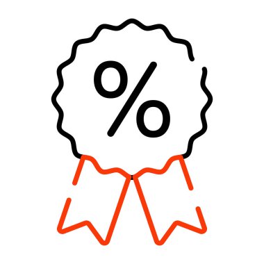 İndirim rozetinin moda tasarım simgesi 