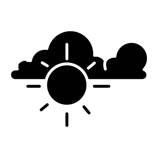 Partly Sunny Day Icon Unique Design — Stock Vector