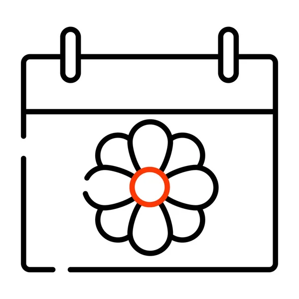 Квітка Календарем Концепція Значка Весняного Сезону — стоковий вектор