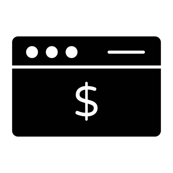 Banking Website Icon Solid Design — Vetor de Stock