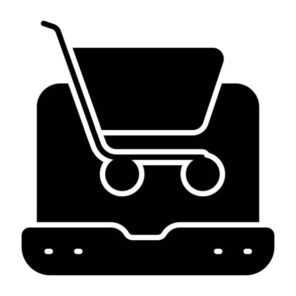 Icône Shopping Sur Internet Dans Conception Vectorielle Modifiable — Image vectorielle