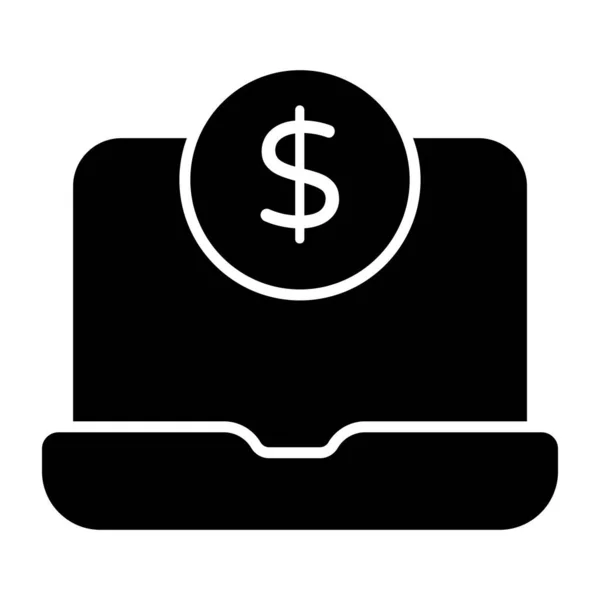 Online Banking Icon Solid Design — Vetor de Stock