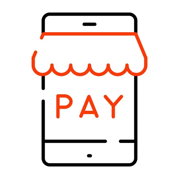 Pay Online Icon Mobile Payment Editable Vector — Vetor de Stock